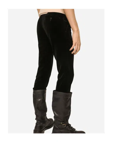 Dolce & Gabbana Tailored Suit Three Piece Velvet Texture In Black