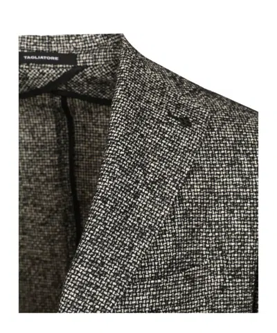 Tagliatore Montecarlo Micro Dis. Nero 56 Lana 27 Pol 17 Acr Jackets Black In Gray