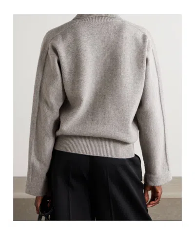 Jil Sander High-neck Zip-front Cardigan In Gray