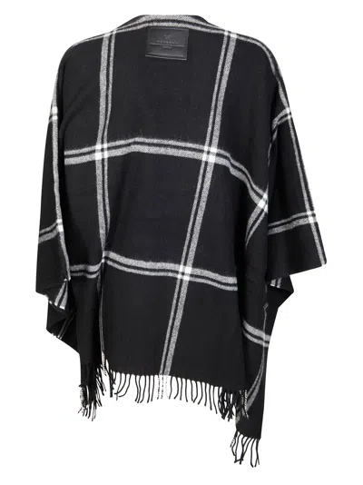 Weekend Max Mara Plaid Shawl In Black