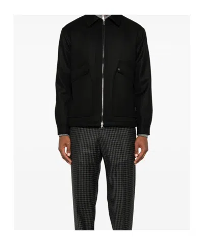 Tagliatore Long Sleeve Casual Jacket In Black