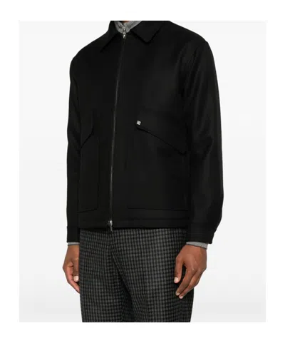 Tagliatore Long Sleeve Casual Jacket In Black