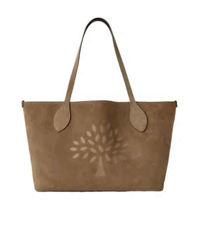 Mulberry Suede Tree Tote In Green