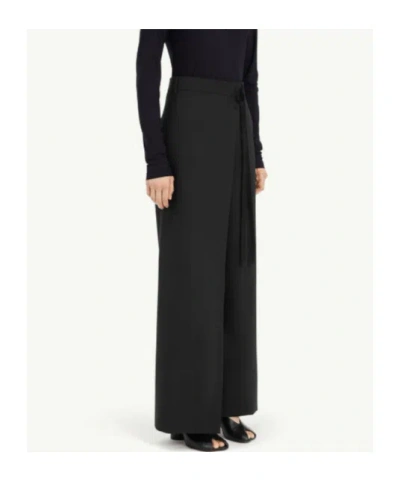 Mm6 Maison Margiela Tie Detail Wide-leg Tailored Trousers In Blue