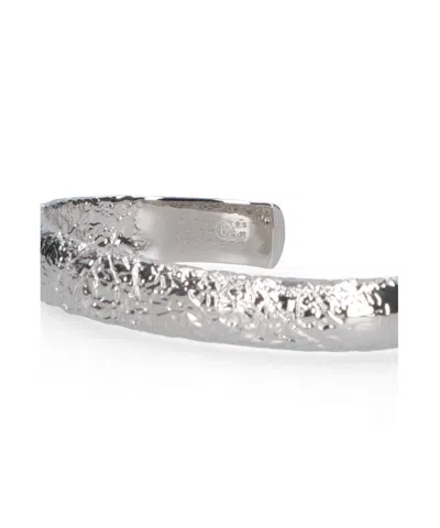 Mm6 Maison Margiela Logo Engrave Bangle In Silver