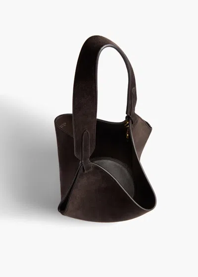Khaite Distinctive Brown Calfskin Leather Tote With Gold Chain Detail In Brown