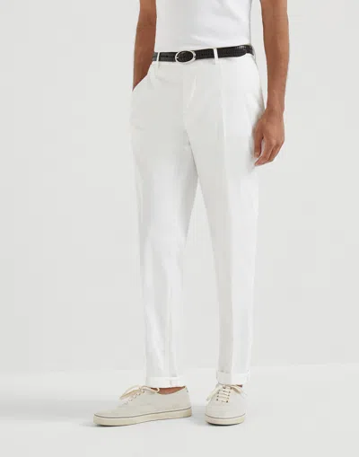 Brunello Cucinelli Button-fastening Belt-loops Trousers In White