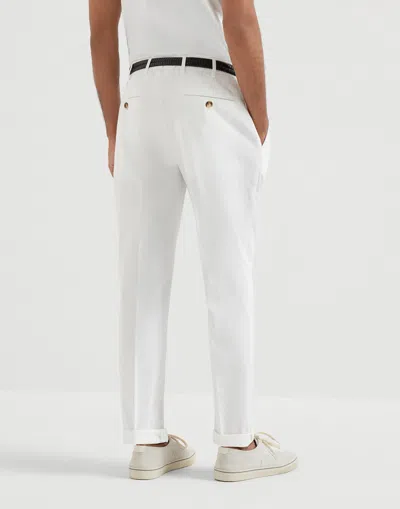 Brunello Cucinelli Button-fastening Belt-loops Trousers In White