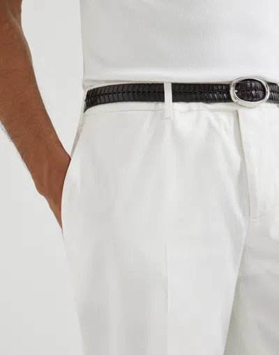 Brunello Cucinelli Button-fastening Belt-loops Trousers In White