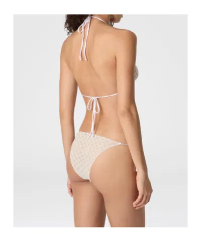 Missoni Triangle Bikini In Lame Viscose With Raschel Workmanship In Neutral
