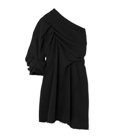 Dries Van Noten One-sleeve Knit Dress In Black