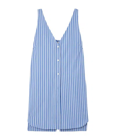 Dries Van Noten Striped Jumpsuit In Blue
