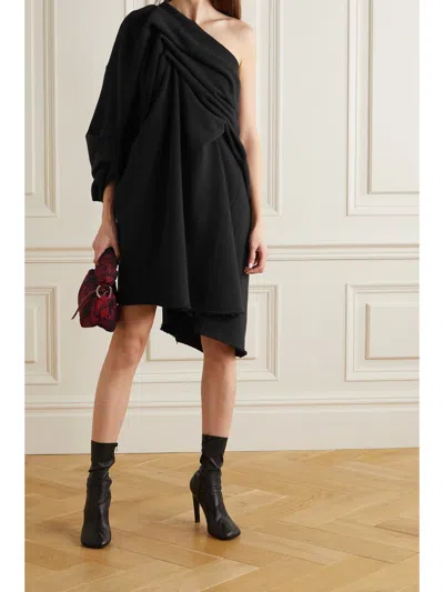 Dries Van Noten One-sleeve Knit Dress In Black