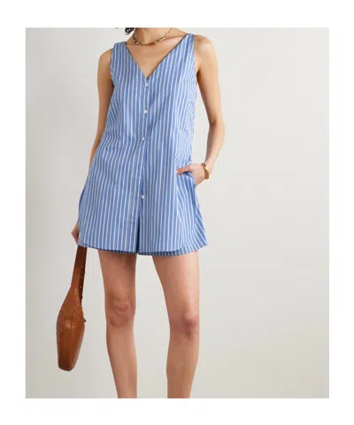 Dries Van Noten Striped Jumpsuit In Blue