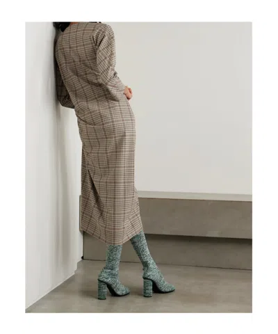 Dries Van Noten Pleated Midi Dress In Brown