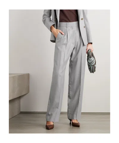 Blazé Milano Alithia Pleated Straight-leg Pants In Gray