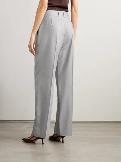 Blazé Milano Alithia Pleated Straight-leg Pants In Gray