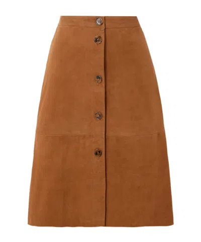 Blazé Milano Viva Appaloosa Patchwork Suede Midi Skirt In Multi