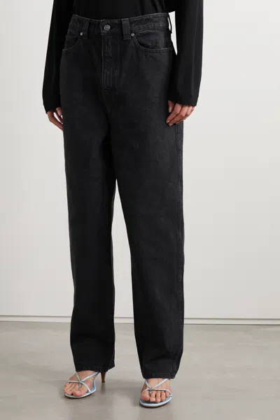 Khaite High-waisted Straight Leg Jeans In Black