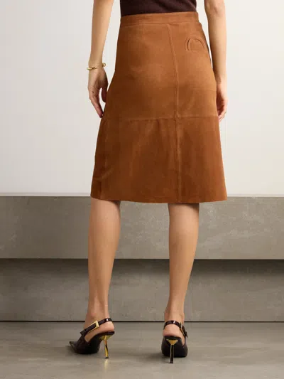 Blazé Milano Viva Appaloosa Patchwork Suede Midi Skirt In Multi