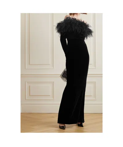 Alessandra Rich Off Shoulder Dress In Black