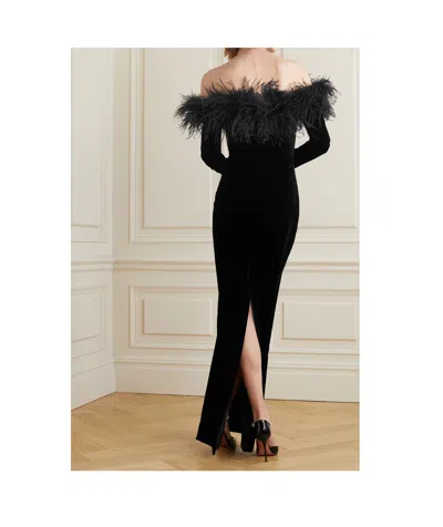 Alessandra Rich Off Shoulder Dress In Black