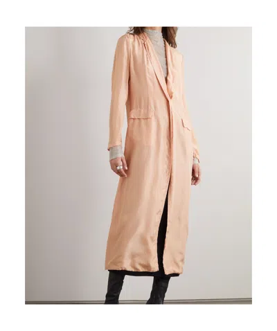 Dries Van Noten Long-sleeved Long Coat In Neutral