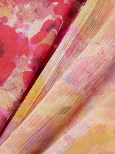 Dries Van Noten Floral Print Midi Skirt In Brown