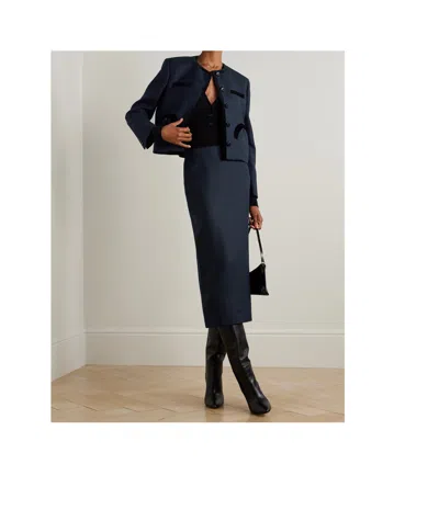 Blazé Milano Slit Midi Skirt In Blue