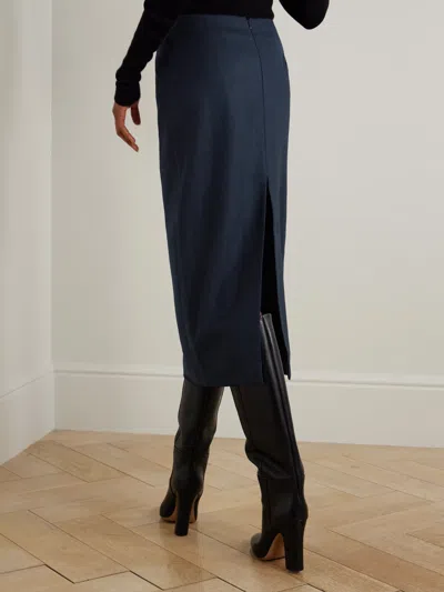 Blazé Milano Slit Midi Skirt In Blue