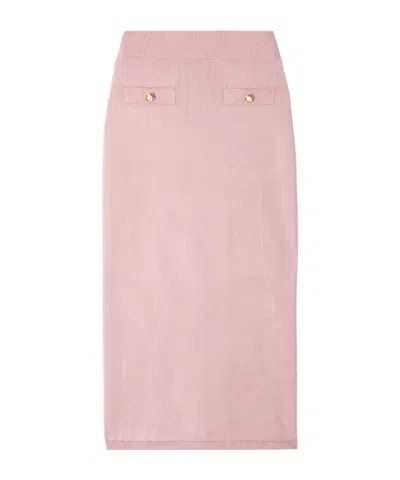 Alessandra Rich High-waisted Midi Skirt In Pink