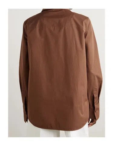 Jil Sander Button-down Long-sleeve Shirt In Brown