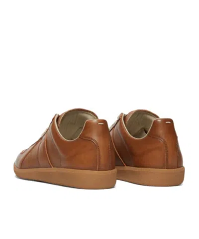 Maison Margiela Replica Leather Sneakers In Brown