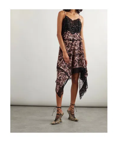 Dries Van Noten Asymmetrical Midi Dress In Multi