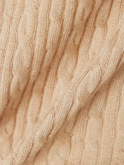 Loro Piana Rimella Cable-knit Cashmere And Silk-blend Top In Brown