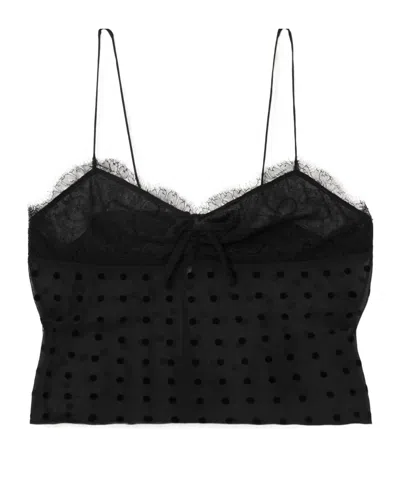 Alessandra Rich Polka Dot Suspenders In Black