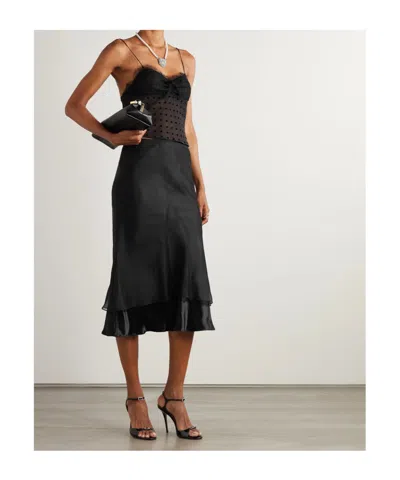 Alessandra Rich Polka Dot Suspenders In Black