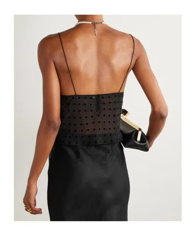 Alessandra Rich Polka Dot Suspenders In Black