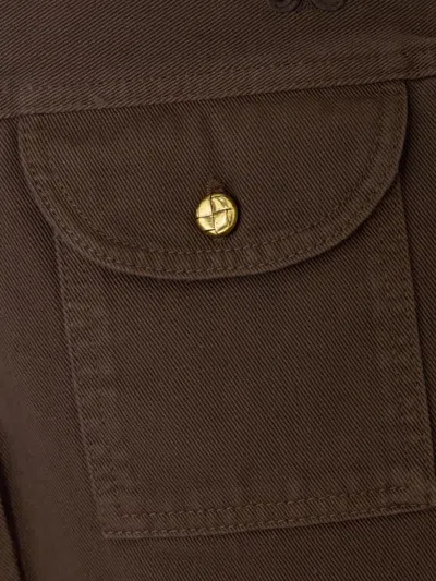 Blazé Milano Berber Embroidered Denim Shirt In Brown