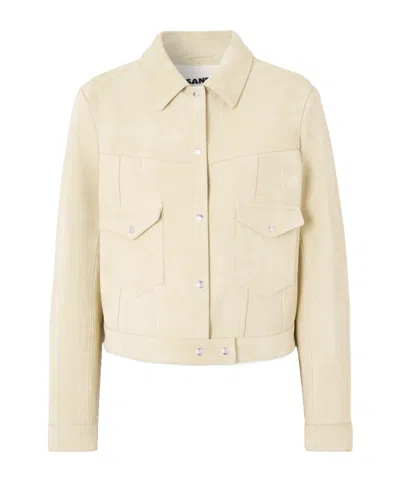 Jil Sander Long Sleeve Jacket In Neutral