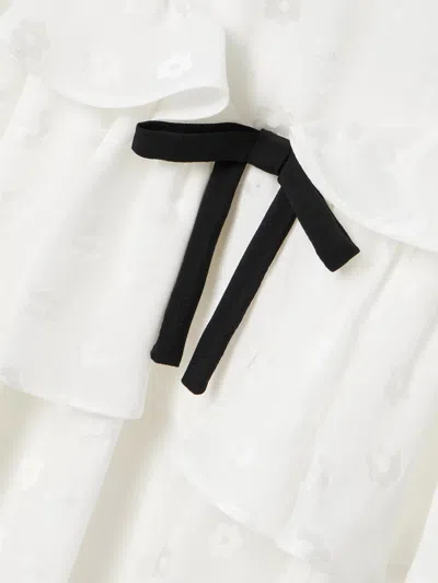 Alessandra Rich Ruffled Silk-satin Jacquard Mini Dress In White