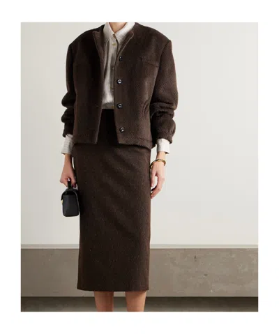 Blazé Milano This Is It Gliss Herringbone Alpaca And Wool-blend Jacket In Brown