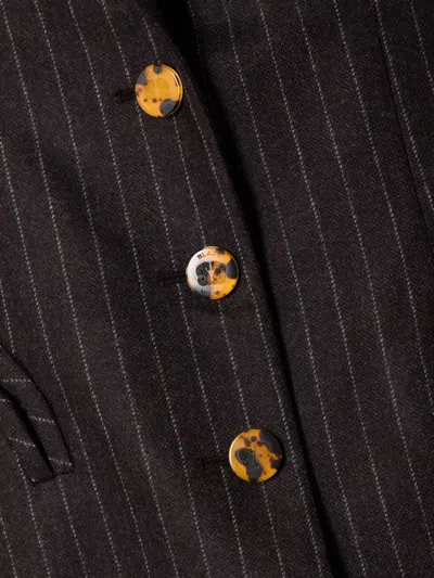 Blazé Milano Akira Pinstriped Wool And Cashmere-blend Blazer In Brown