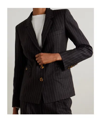 Blazé Milano Akira Pinstriped Wool And Cashmere-blend Blazer In Brown