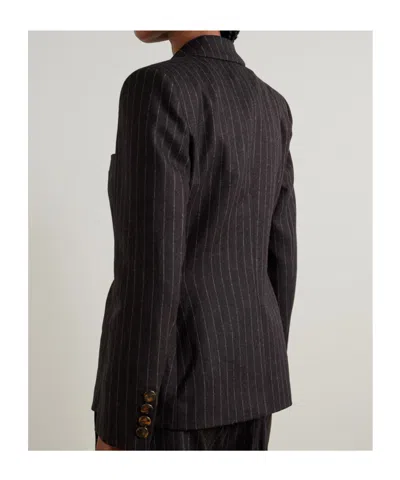 Blazé Milano Akira Pinstriped Wool And Cashmere-blend Blazer In Brown