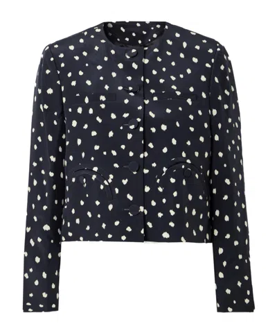 Blazé Milano Shamo Polka-dot Silk Jacket In Black