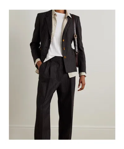 Blazé Milano Akira Pinstriped Wool And Cashmere-blend Blazer In Brown