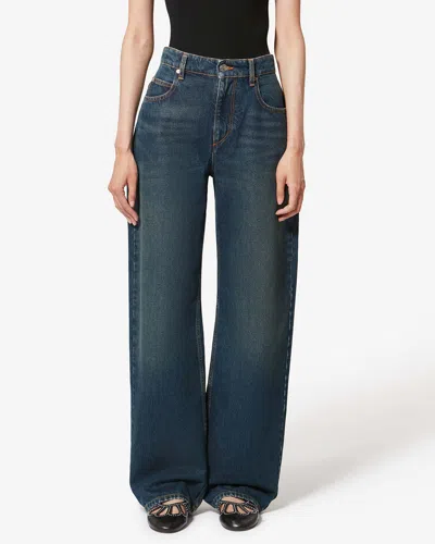 Isabel Marant Dromie Pocket Jeans In Blue