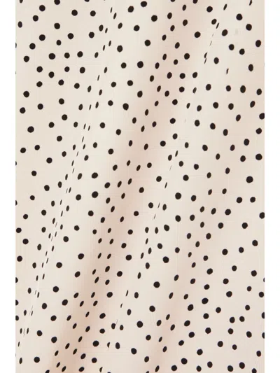 Alessandra Rich Polka Dot Dress With Lace Trim In Multi