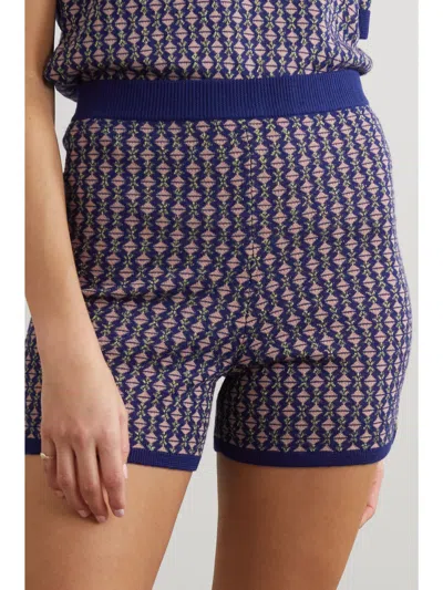 Dries Van Noten Jacquard Shorts In Blue